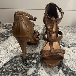 Schutz leather and python heels